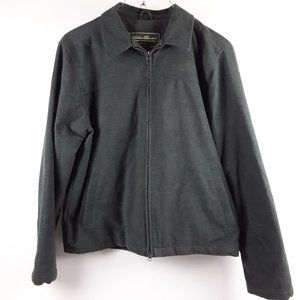 Eddie Bauer Tall Extra Large Mens Quilted Lined Zipper Gray Jacket